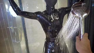 Mz20 - the Girl in Latex Clothing Locked in a Glass Room