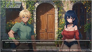 Bluring The Walls [ Romance Hentai Game ] Ep.6 Wet Dreams With Horny Crowd On The Beach !