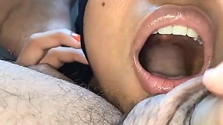 Making a pool of piss and cumming inside her mouth