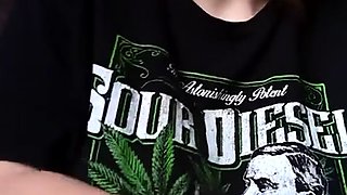 Cute curly brunette solo webcam masturbation