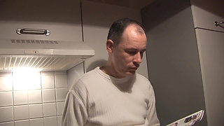 Blonde babe spreads legs as she gets fucked by a monster cock