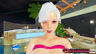 Murasaki Big Tits 3D Animation - Cowgirl Ride, Standing Pussy Fuck, Underwater Doggystyle Cumshot in Uncensored Hentai