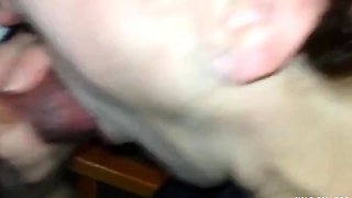 Cum-Hungry Girl Sucks and Swallows