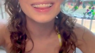 Tabby Rides Yellow Bikini Dildo In Sensual Solo Bliss