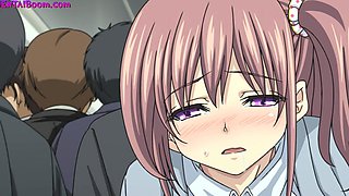 Hentai Schoolgirl Gangbang on Train