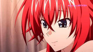 Rias Undresses Slowly Before Giving Issei a Deep  Warm Oral Finish  HENTAI Parody