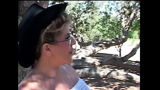 Carol Foxxx and Blonde Lesbian Fun with Dildos in the Garden