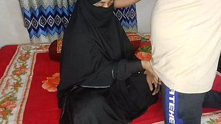 Muslim teen in burka gives step brother hard blowjob and gets fucked homemade sex