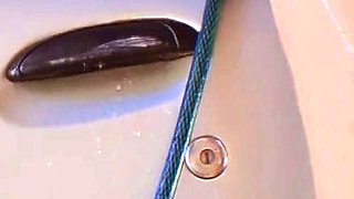 Hose bath washing the car.