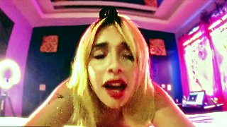 Blonde Latina Teen Gets Fucked While Being Mind-Fucked