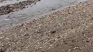 Stripping Naked and Walking on Public Beach