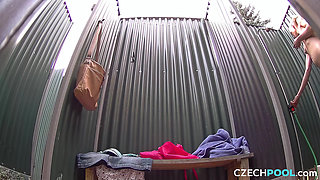 Czech Pool 53 University Woman Washes Her Pussy