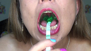 Deepthroat to a Colored Electric Tape...