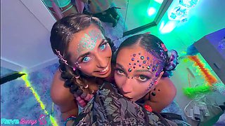 Mira Luv  Luna Columbiana Deepthroat Brian Omally Under Blacklight Lasers