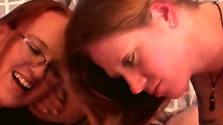 Double Hairjob with 2 Redheads and Cum in Hair - Red Teaches Ginger the Art of Hair Play