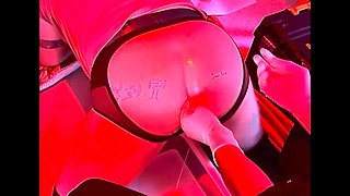 Husband Gets Sloppy Double Dildo and Fisted by Wife
