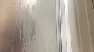 Giantess Gets Watched in Shower Playing with Pussy and Squishes Tiny Man When She Sees Him
