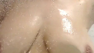 Pushing Boobs to Glass Door