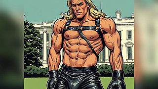 White House Lawn Fighter Bulge Comic Style Art