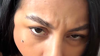 She Said fuck My Mouth - Sexy Brunette Swallows Big Dick Whole and Gives Extreme Rimjob in POV