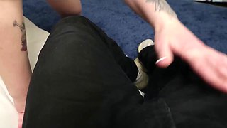 Lucky Kay visits her stepson and seduces him into having some fun to relax POV