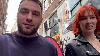 Sex Shop Trip Leads to Tall Skinny Redhead MILF Takes Big White Dick Ass to Mouth
