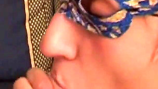 Masked MILF Wife with Small Tits Fucked and Cummed in Mouth by Huge Amateur Cock