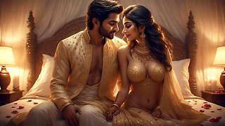 Intense Indian lovemaking between a husband and wife in their apartment