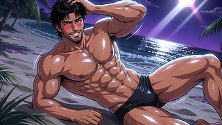 Ai Muscle Hunks on Beach
