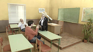 Teacher Rewards His Students at the Desk