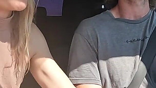 Sexy Blonde Swallows Cum After Road Head