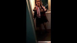 Noemie Big Natural Tits Solo in Stockings & High Heels - HD Escalier Compilation