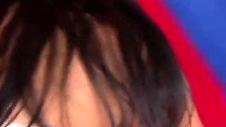 Lora takes a double ended dildo in her anus!