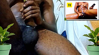 Solo masturbation with eggplant and bottle while watching hot porn video till I got CUM. Fucking as if it was real Pussy!