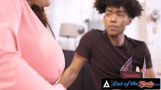 Curvy Busty Phat-assed MILF Natasha Nice Lures Her Stepson's BBC In Her Trimmed Pussy