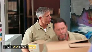 Brazzers - Horny Blonde Sabrina Sabrok pleases her sexual desires with the hot mover's Big Cock