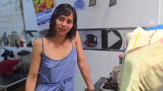 Ex-Boyfriend's Dad Fucks Me Hard in Kitchen - Candyboom & Rosditri - Teen Latina Amateur Doggystyle