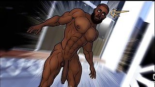 Hunks Massive Cock Swells at the Gym