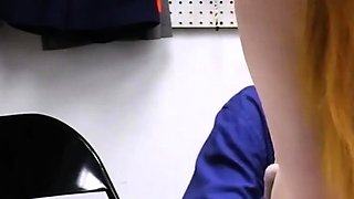 Adorable puny redhead gets gonzo blowjob