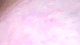 Big boobed babe tit fucks a lucky fuckpole