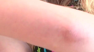 Blonde Sluts with Their Bikinis Take Their Swimsuits off to Show Their Huge Boobs