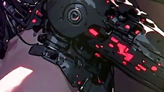 Naked Anime Cyborg - Tall Slim Girl with Manhwa Dark Style Robotic Arm