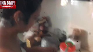 Tina Baby My Sri Lankan Maid Teases Me in Kitchen While Wife is Away - Homemade Desi 4K Porn