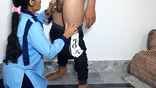 Desi school girl in uniform gets hardcore fuck by teacher - teen virgin first time