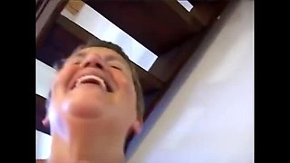 Italian Granny Fucking on the Bed with Dildo and Vibrator