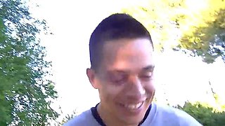 Tiny Trisha Does a Bukkake Outdoors