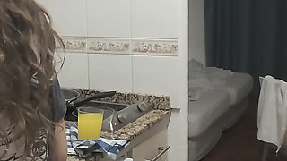Step Daughter Cooks Dinner with Step Dad, Things Get Saucy and Start to Sizzle in the Kitchen