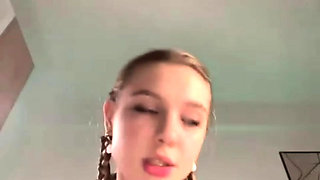 Riding dildo so hard with jucielussie creampie tight pussy