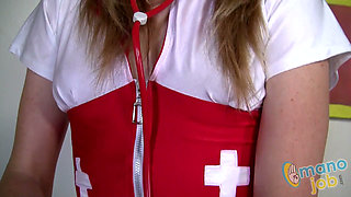 Nurse Ami Emerson milks it!