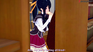 Akeno Gives Me a Blowjob in a Public Library - Dxd Ntr Madness Series